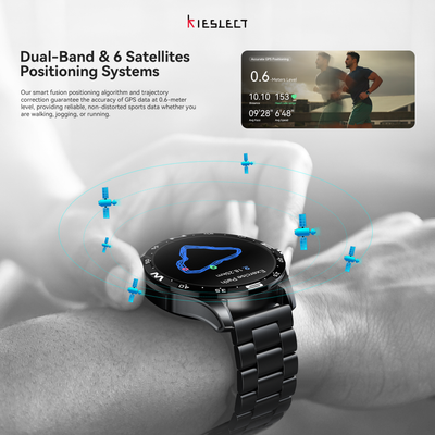 Kieslect Actor Leading Smartwatch with GPS+5ATM and Stunning Ceramic Bezel double Strap