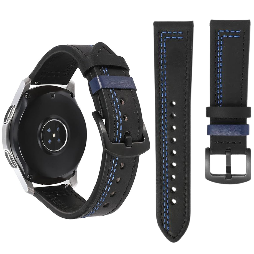 Bracelet En Cuir Cousu Noir