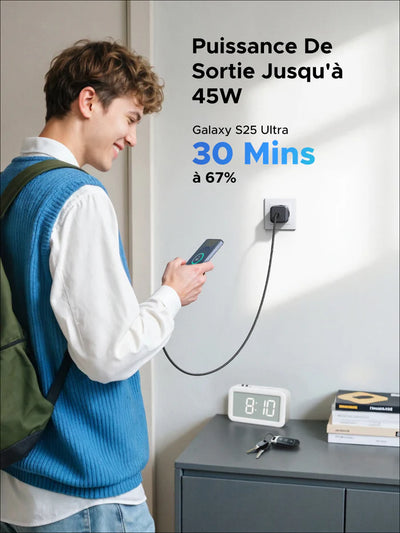 UGREEN   GaN   45W   Chargeur   rapide   USB-C   +   Câble   100w