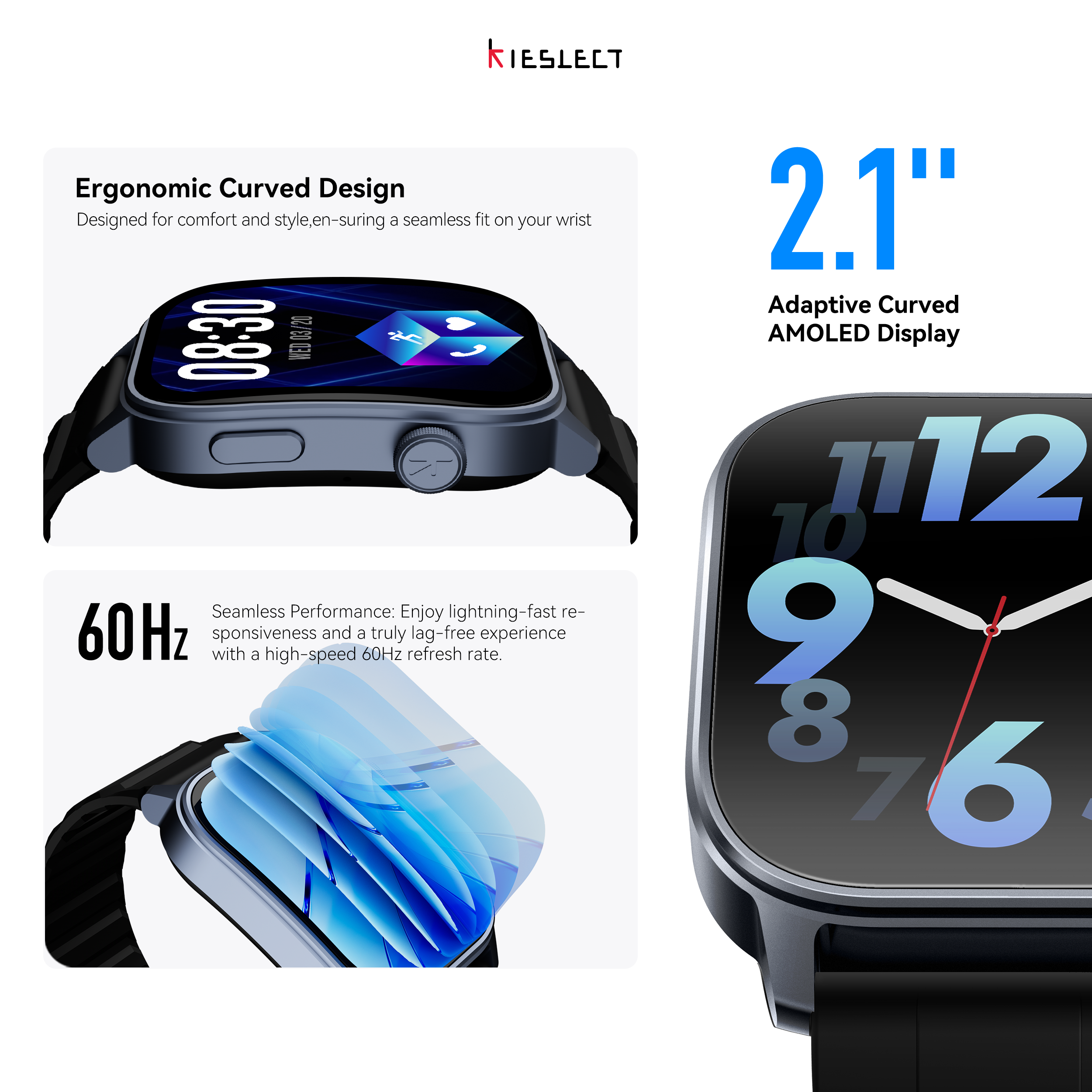 Kieslect Smart Calling Watch Ks 3 GPS Positioning 5ATM Waterproof + NYLON SILICONE 22 MM