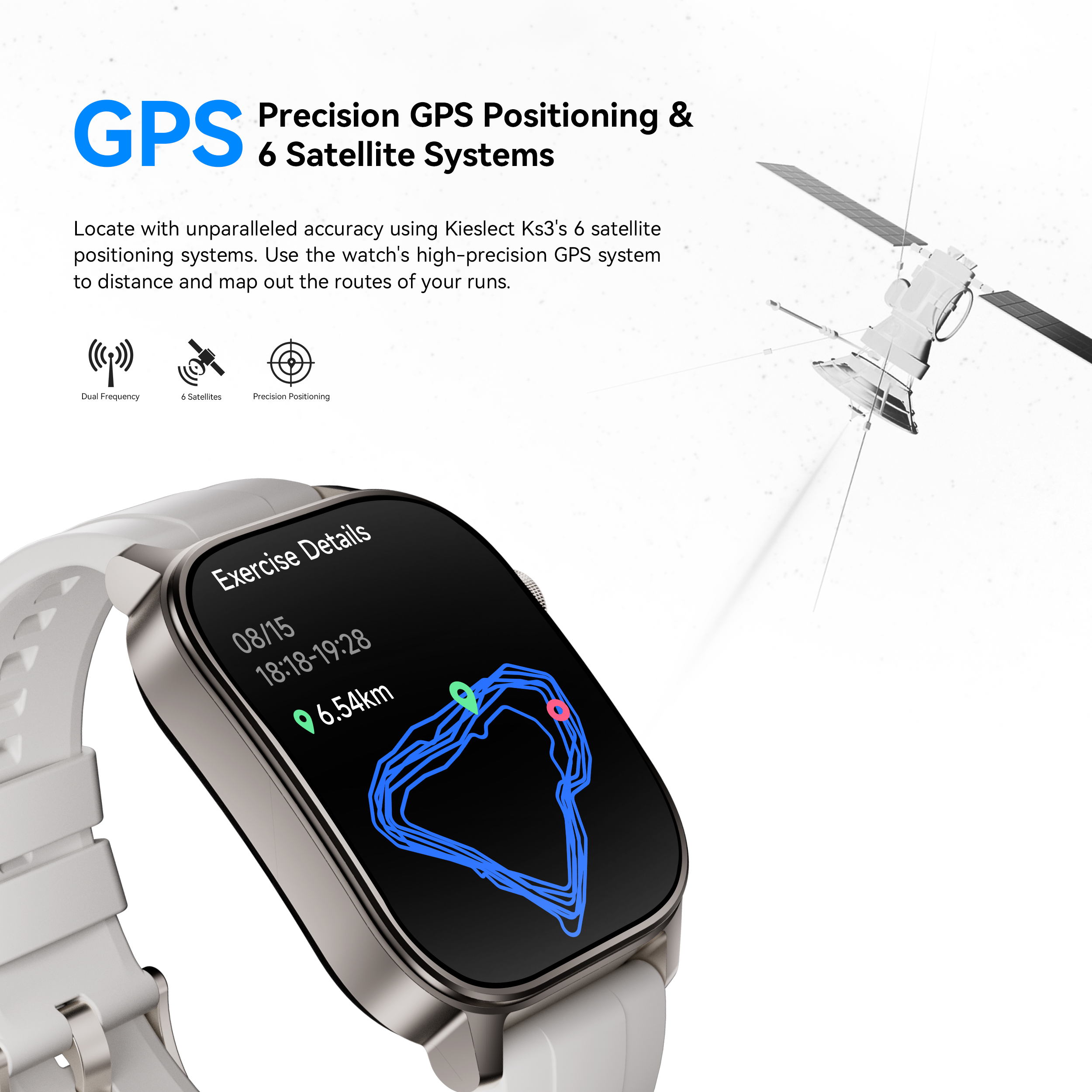 Kieslect KS3 ELITE  GPS Positioning 5ATM Waterproof + ( Bracelet cuir offert )