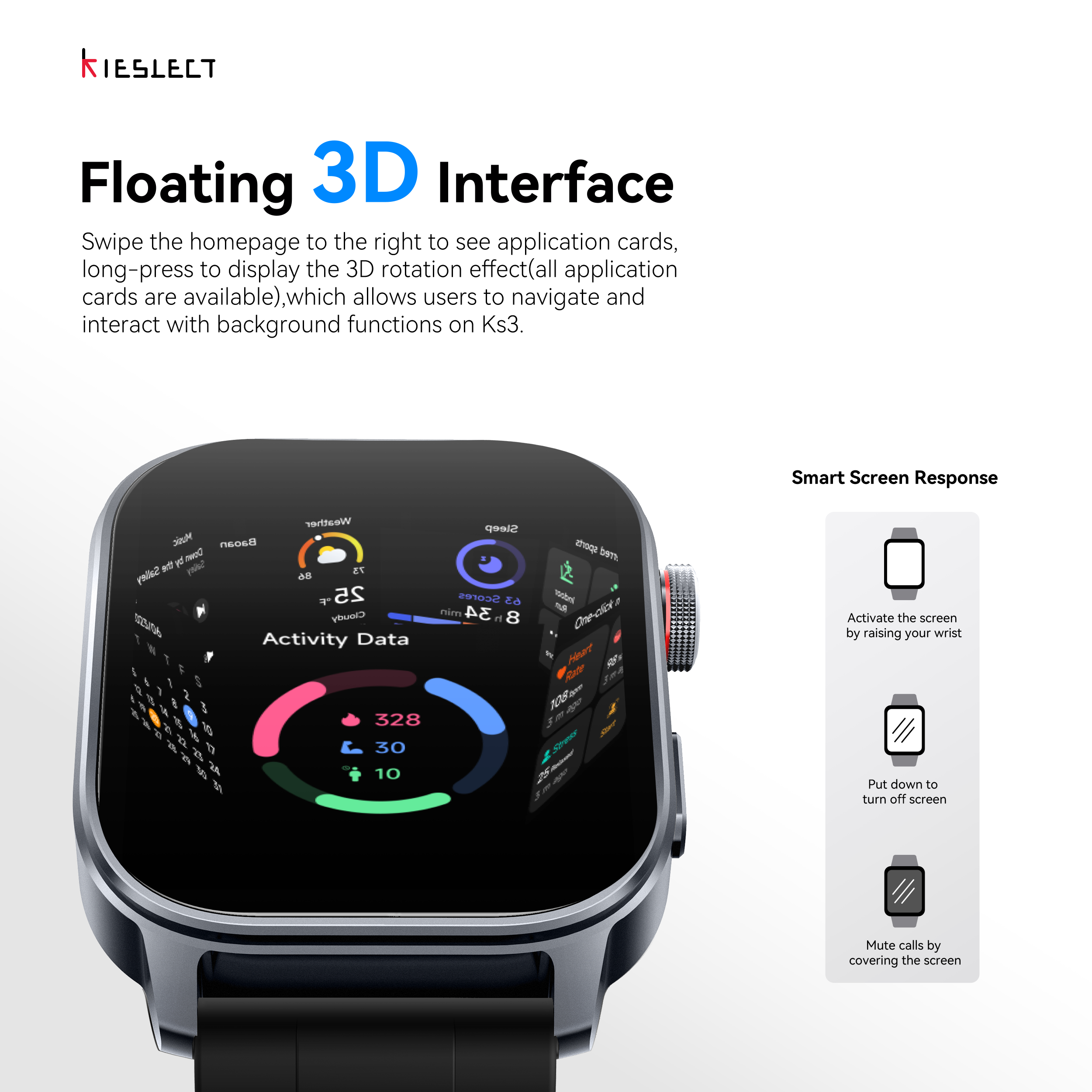 Kieslect Smart Calling Watch Ks 3 GPS Positioning 5ATM Waterproof + NYLON SILICONE 22 MM