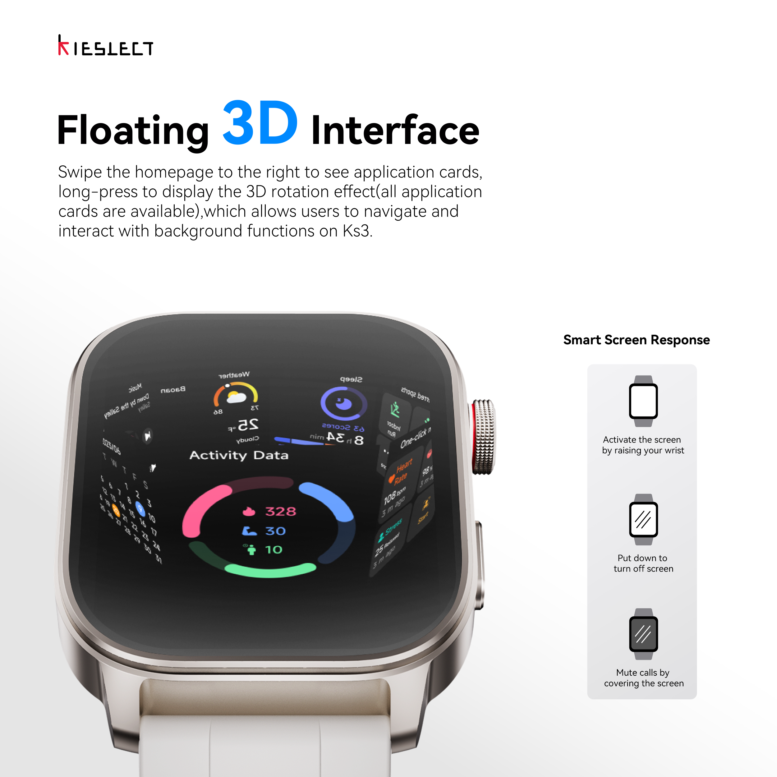 Kieslect KS3 ELITE  GPS Positioning 5ATM Waterproof + ( Bracelet cuir offert )