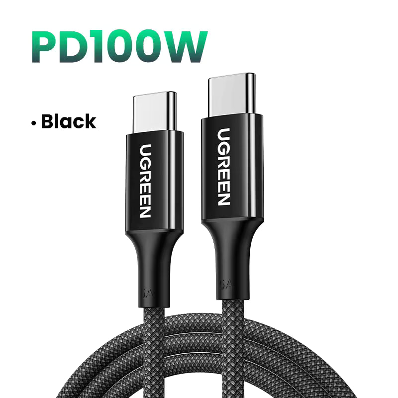 UGREEN 100W USB Type C  to USB C PD Fast Charging Braid cable 5A Max 1m