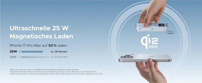 UGREEN MagFlow Batterie Externe Magnétique Sans Fil (10000mAh, Qi2 25W, Compatible MagSafe)