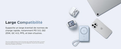 UGREEN MagFlow Batterie Externe Magnétique Sans Fil (10000mAh, Qi2 25W, Compatible MagSafe)