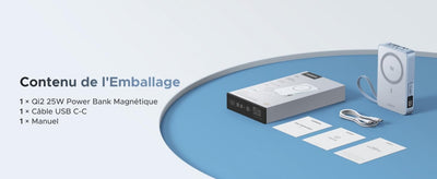 UGREEN MagFlow Batterie Externe Magnétique Sans Fil (10000mAh, Qi2 25W, Compatible MagSafe)