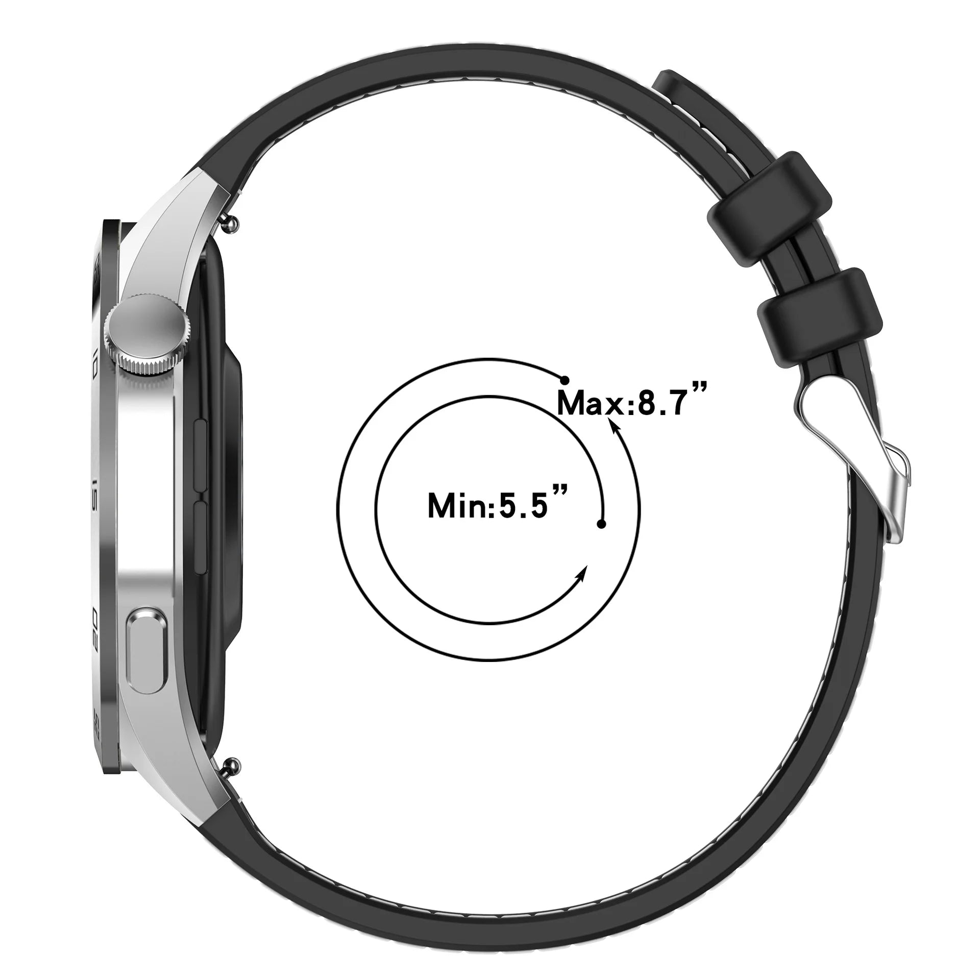 Strap Nylon Silicone Noir